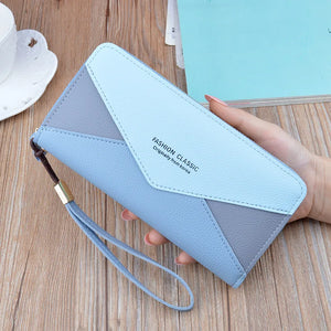 Women Long Wallet Clutch Bag with Zipper Pocket