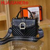 Luxury Diamond-Encrusted Leather Shoulder Bag