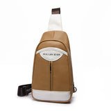 Men's PU Leather Chest Pack Crossbody Bag School Bag