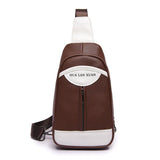 Men's PU Leather Chest Pack Crossbody Bag School Bag