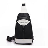 Men's PU Leather Chest Pack Crossbody Bag School Bag