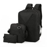 Men's & Women's 3-Piece Backpack Set with USB Laptop Bag