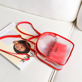 PVC Transparent Letter Backpack for Teenage Girls