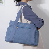 Large Capacity Canvas Bag One Shoulder Retro Casual Canvas Handbag