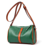 Patchwork Leather Women Shoulder Crossbody Bag Cowhide Handbag Purse