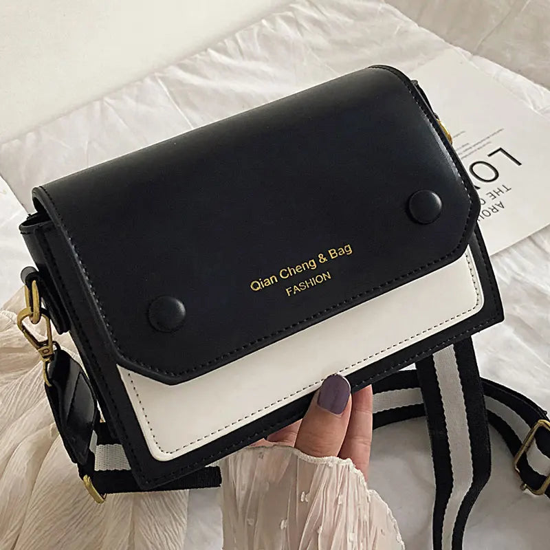 Leather Ladies Bucket Bag Small Square Bag Sling Shoulder Handbag