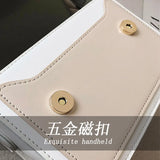 Leather Ladies Bucket Bag Small Square Bag Sling Shoulder Handbag