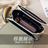 Leather Ladies Bucket Bag Small Square Bag Sling Shoulder Handbag