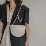 Western Chain Shoulder Bag Women Fall Letters Chest Bag