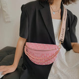 Western Chain Shoulder Bag Women Fall Letters Chest Bag