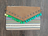 Bohemian Rivet Chain Crossbody Bag Tassel Clutch
