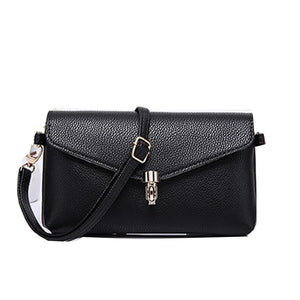 Female PU Shoulder Bag Lock Clasp Ladies Clutch Envelope Handbag