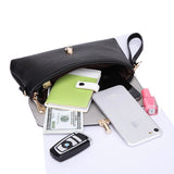 Female PU Shoulder Bag Lock Clasp Ladies Clutch Envelope Handbag