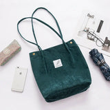 Corduroy Shoulder Bag Women Handbags Casual Shopping Bags