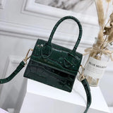 Crocodile Pattern Mini Shoulder Bag Women's Crossbody Messenger Handbag