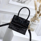 Crocodile Pattern Mini Shoulder Bag Women's Crossbody Messenger Handbag