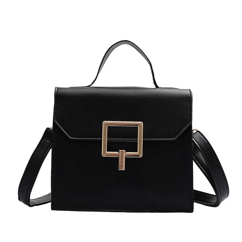 Square Shoulder Bag Women's Handbag Metal Lock Winter Messenger Crossbody Purse