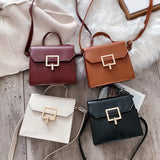 Square Shoulder Bag Women's Handbag Metal Lock Winter Messenger Crossbody Purse