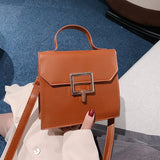 Square Shoulder Bag Women's Handbag Metal Lock Winter Messenger Crossbody Purse