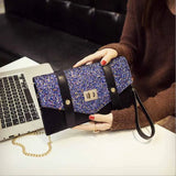 Women's Leather Envelope Clutch Evening Bag