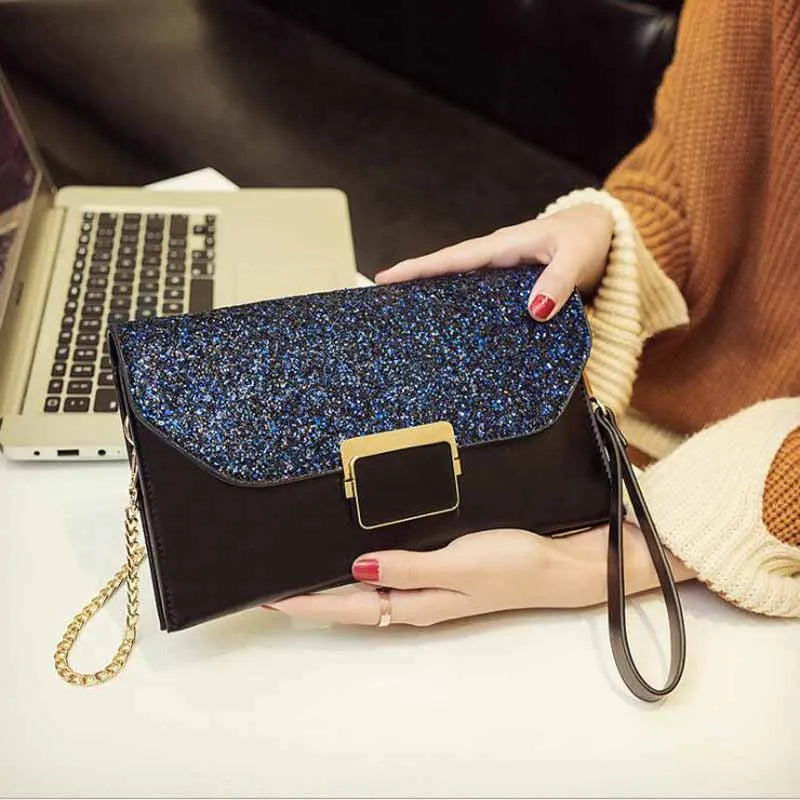 Leather Envelope Clutch Evening Bag for Women
