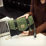 Women's Leather Envelope Clutch Evening Bag