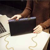 Women's Leather Envelope Clutch Evening Bag