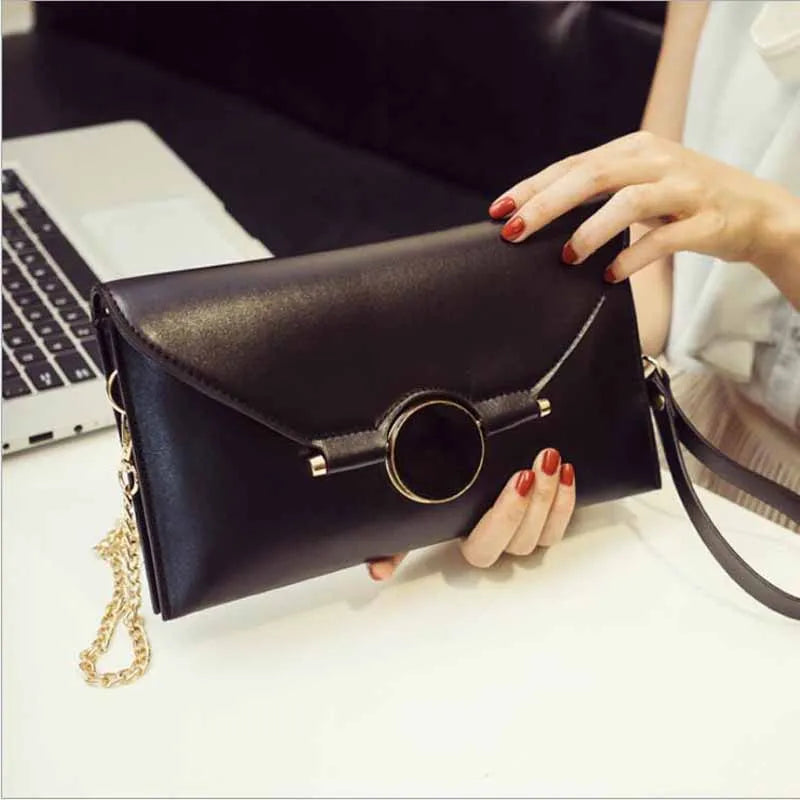 Leather Envelope Clutch Evening Bag