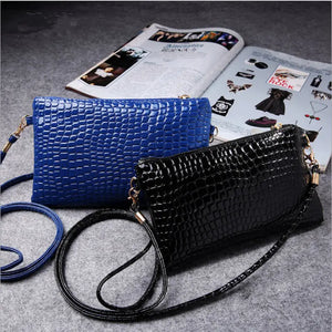 Women's Leather Envelope Clutch Bag Evening Handbag