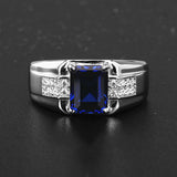 Men's Sapphire Gemstone Silver Ring