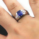 Men's Sapphire Gemstone Silver Ring