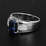 Men's Sapphire Gemstone Silver Ring