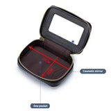Square Makeup Organizer with Mirror, Travel Makeup Bag