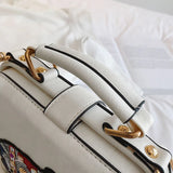 Embroidered Elephant Pattern PU Handbag