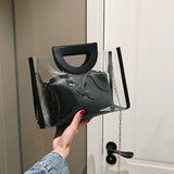 Women's Metal Chain Shoulder Bag for Work Shopping