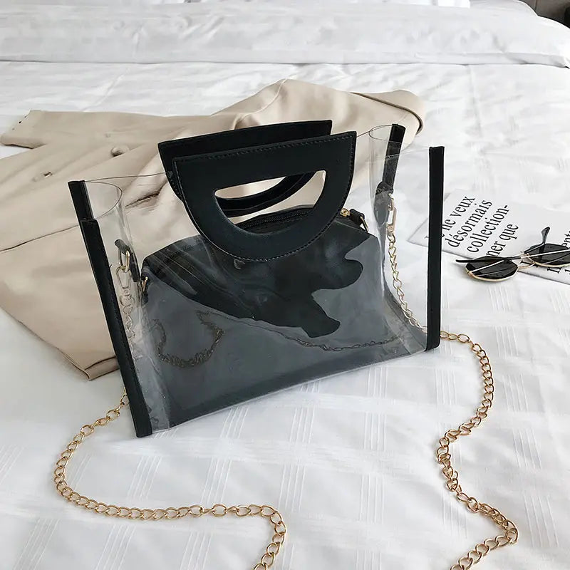 Women's Metal Chain Shoulder Bag for Work Shopping