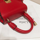 Trapezoidal Leather Women's Work Handbag