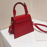 Trapezoidal Leather Women's Work Handbag