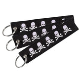 Embroidery Dangerous Skull Luggage Tag with Keyring - 3PCS