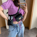 Two-Piece Waist Bag for Women - Net PU Belt Messenger Mobile Phone Bag