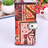 Ethnic Soft Leather Wallet Men Women Long Section Money Bag Purse