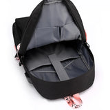 Teenager Girls Canvas Backpack School Bag Tassel Chain decoration