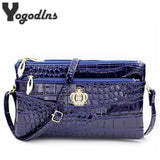 Women Crossbody Shoulder Bags Crown Messenger PU Leather Double Zipper Pouch Bag
