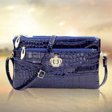 Women Crossbody Shoulder Bags Crown Messenger PU Leather Double Zipper Pouch Bag