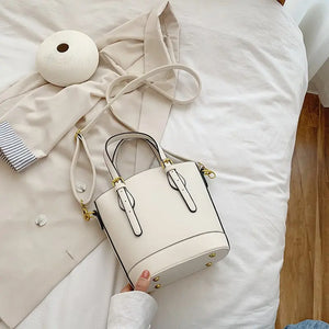 Small PU Leather Women's Bucket Shoulder Bag