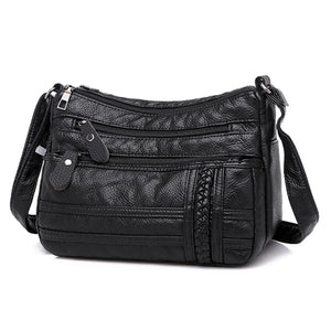 Women's Red PU Leather Shoulder Bag Crossbody Handbag Purse