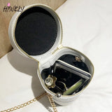 Women's Straw Travel Bag with Metal Chain and Sequin Shoulder Bag
