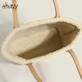 Women's Plush Frosted Tote Bag Lamb Wool Handbag