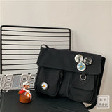 Women's Cartoon Pendant Canvas Shoulder Bag