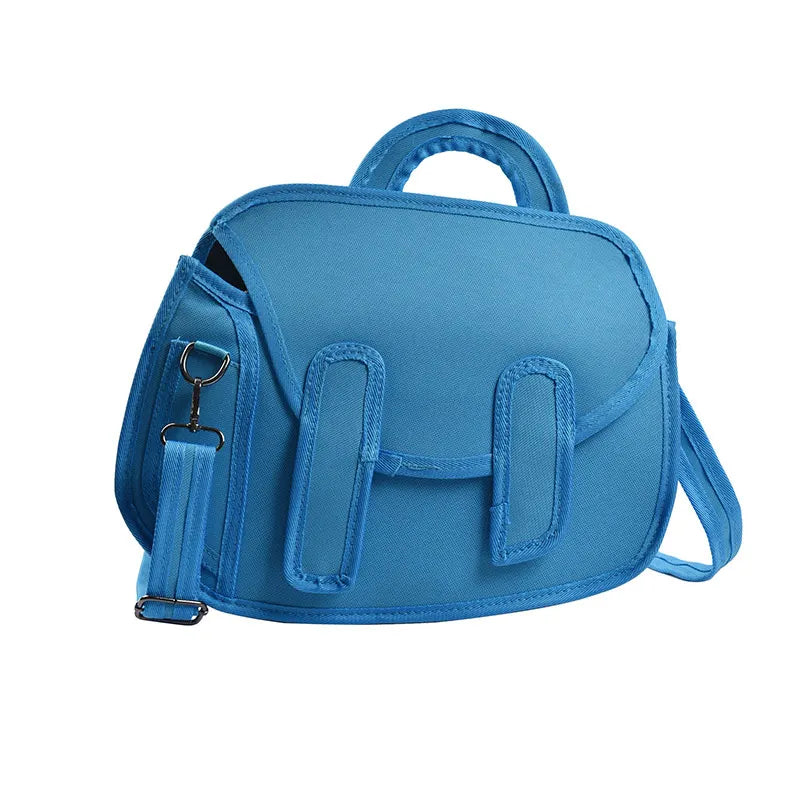 Women's Crossbody Bag Unique Layered Layout Canvas Durable Handbag Shoulder Bags